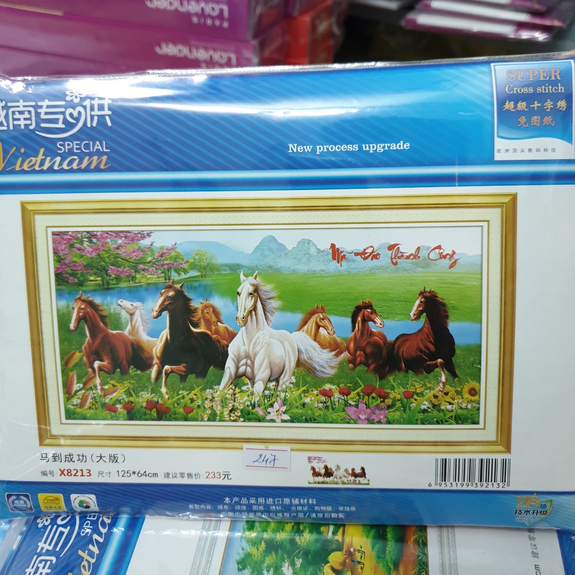 [HCM]Tranh thêu chữ thập mã đáo thành công X8213 - kích thước 125 * 64
