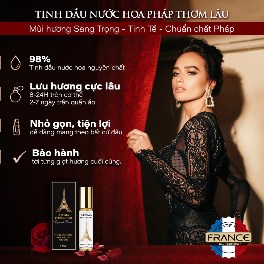 Tinh dầu nước hoa Pháp 12ml AROMA EROS M
