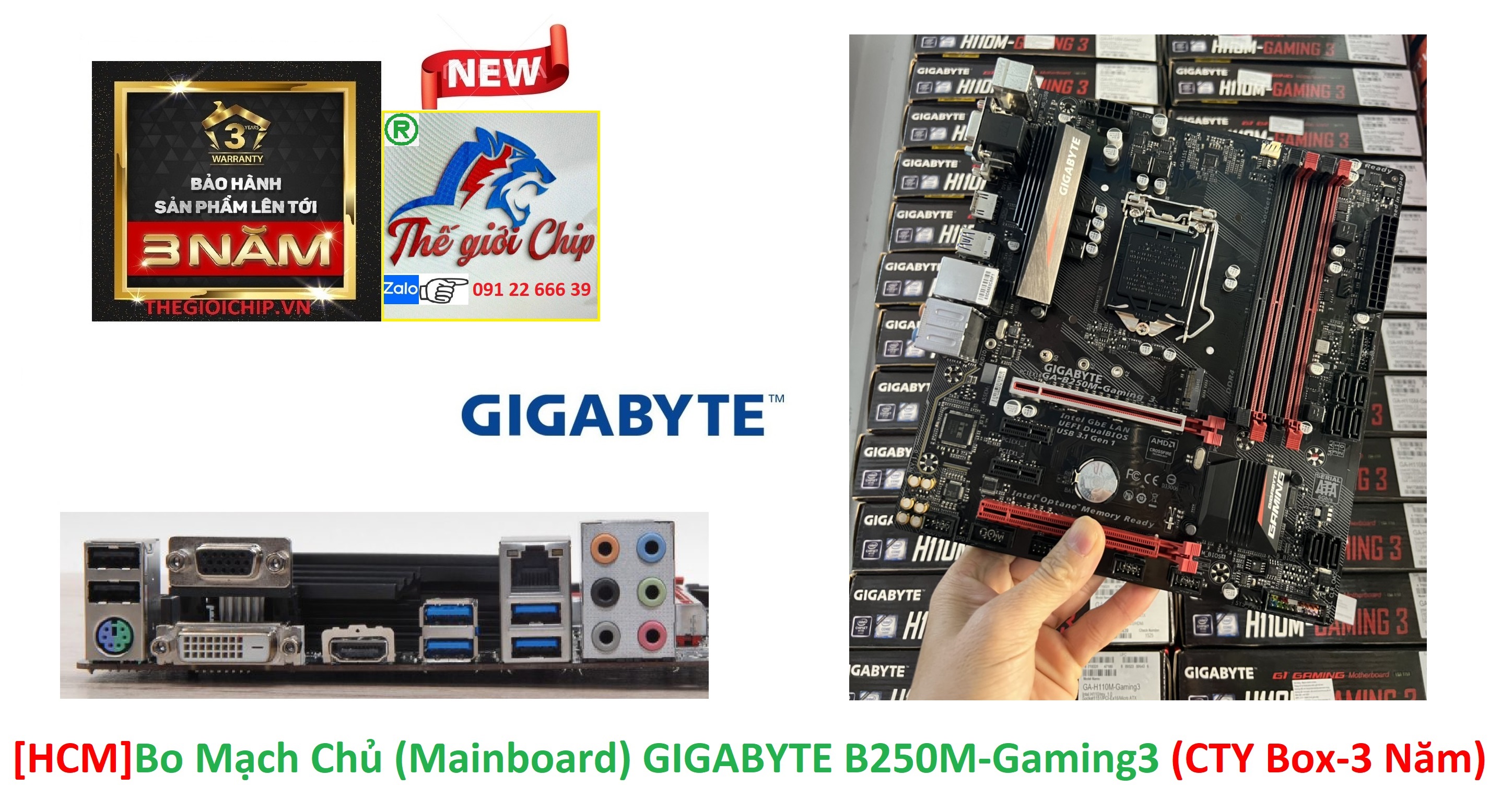 [HCM]Bo Mạch Chủ (Mainboard) GIGABYTE B250M-Gaming3 (CTY Box-3 Năm)