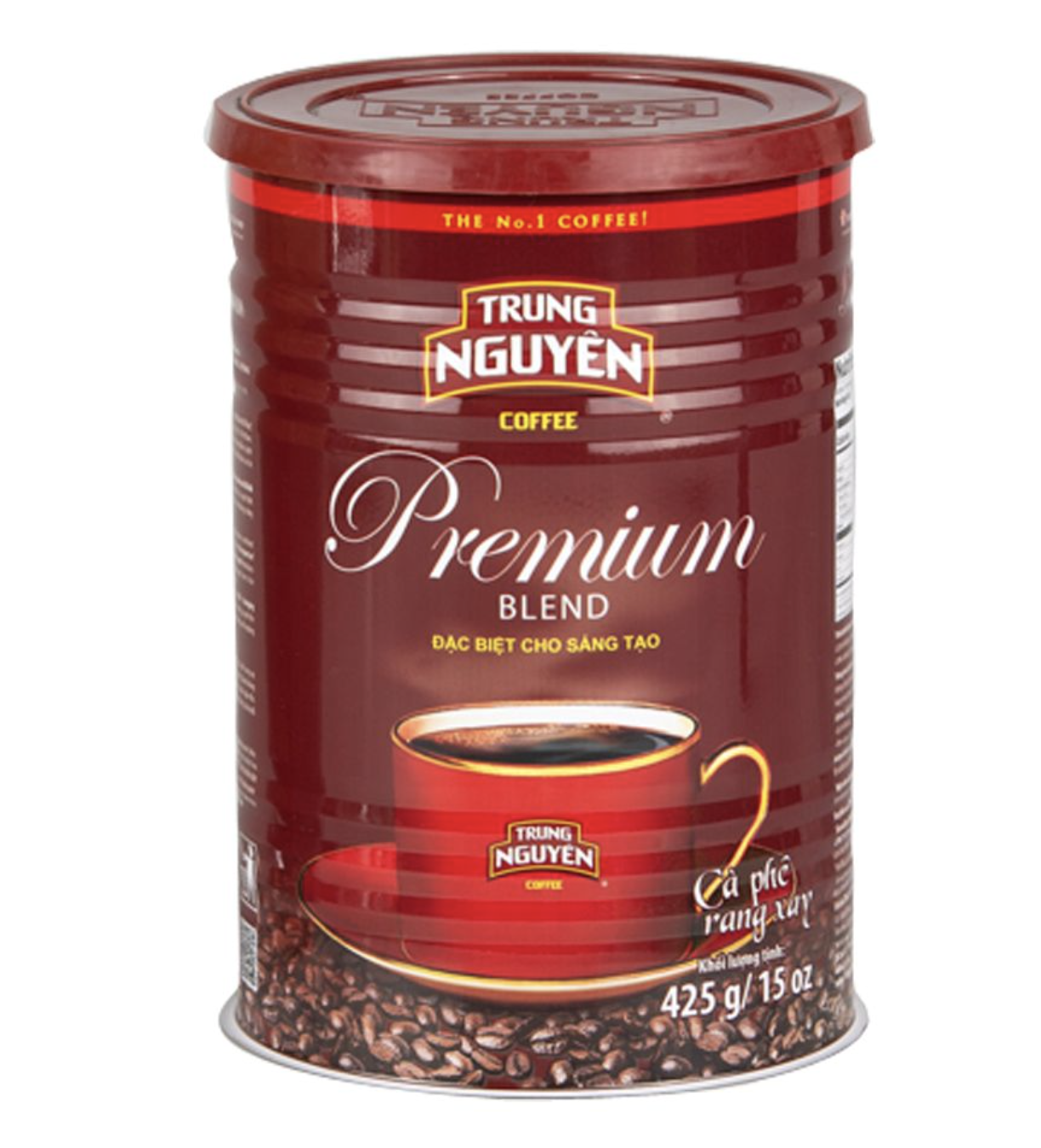 Thùng 10 lon Cà Phê Trung Nguyên Cà phê Lon lớn Premium Blend - 425gr