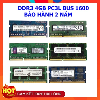 Ram laptop DDR3L 4GB Bus 1600 PC3L 12800 Samsung Hynix Micron Elpida Kingston...