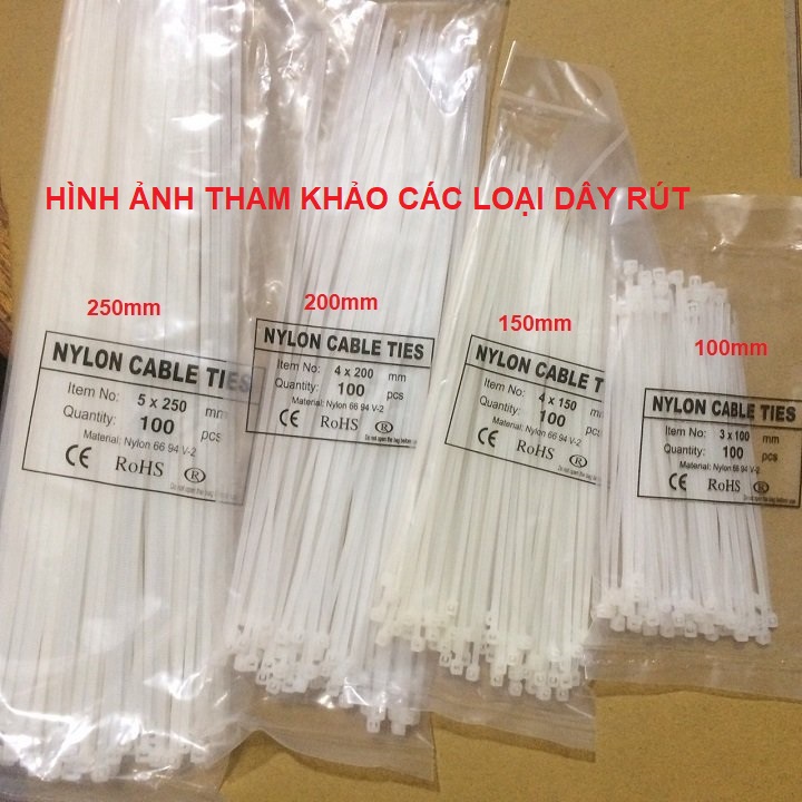 2 BỊCH CÙNG KÍCH THƯỚC. DÂY RÚT NHỰA được dùng để buộc thắt hoặc cố định các vật, cây cảnh và nhiều tiện ích khác.