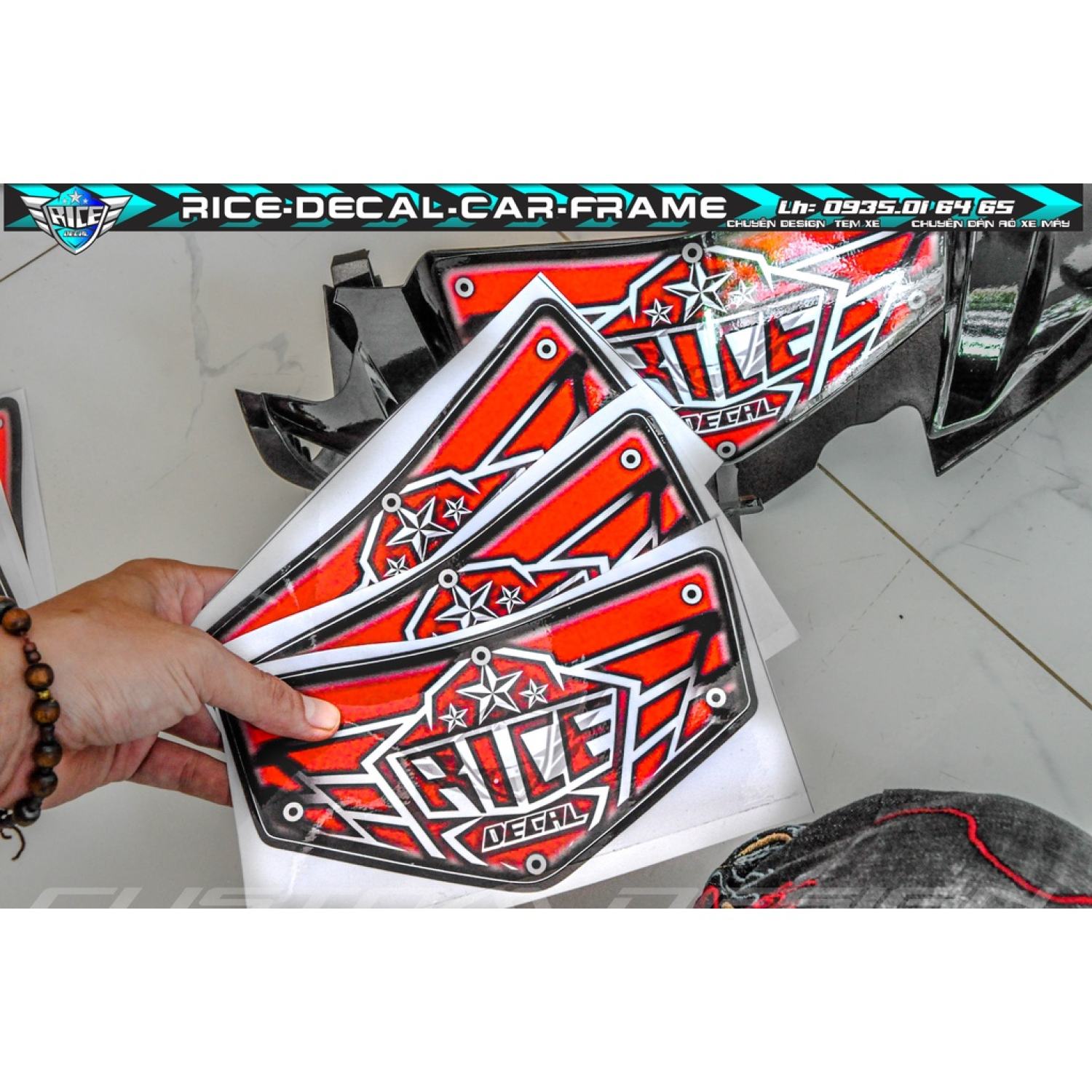 Tem Dán Hộp Đầu Sirius Sihello Đen Logo Rice decal ( Nhiều màu)
