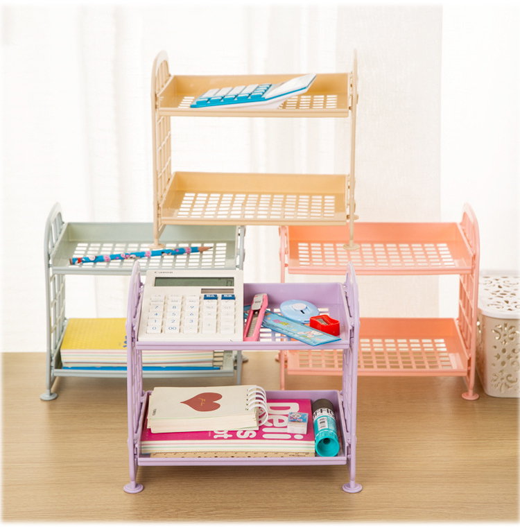 Kệ 2 Tầng Nhiều Màu Nhựa Mini Tiện Lợi 22x14x20cm