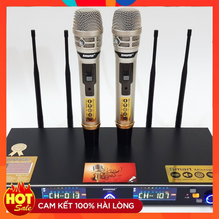 Bộ 02 Micro không dây cao cấp SHURE UGS M9 - 4 Antenna