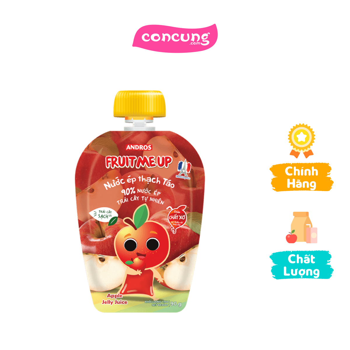 Fruit me up nước ép thạch táo túi 90g/ fruit me up apple jelly juice 90g