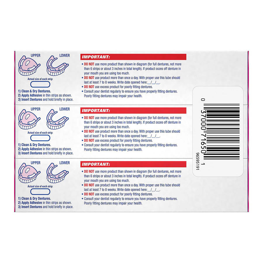 False tooth Fixodent glue