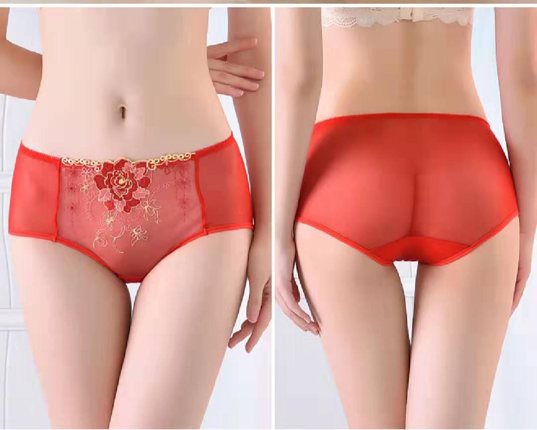 Combo 5 quần lót satin thêu hoa-NLS89