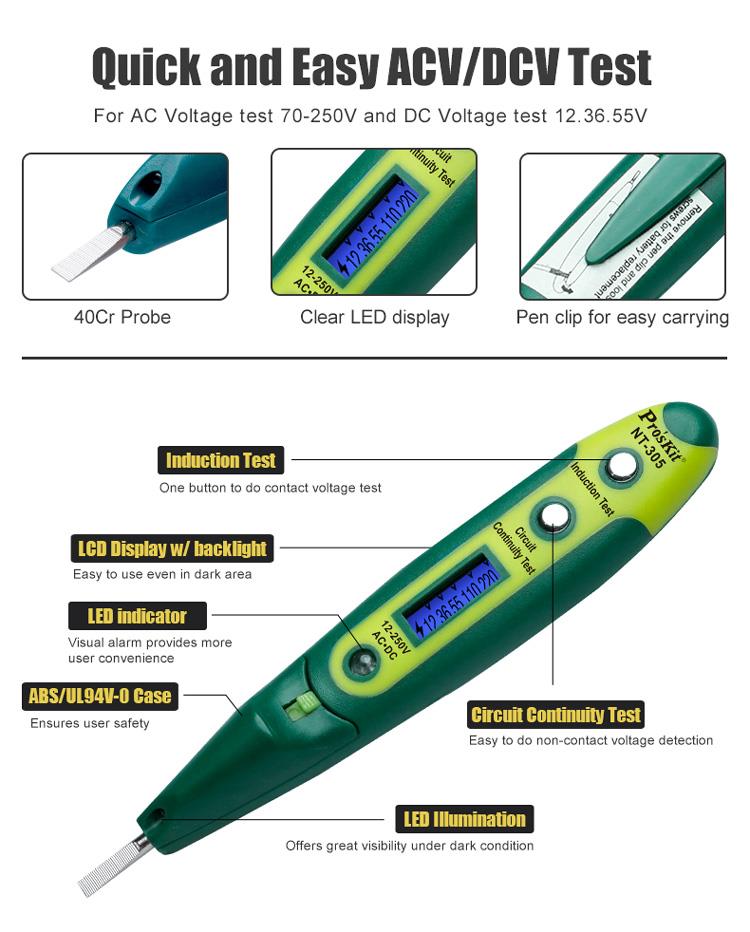 [HCM]Bút thử điện cảm ứng Proskit NT-305