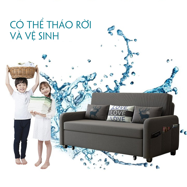 [Giảm Sôc] Giường sofa gấp gọn đa năng, Ghế sofa thông minh ( Kích thươc 1M9X1M9, màu XÁM)