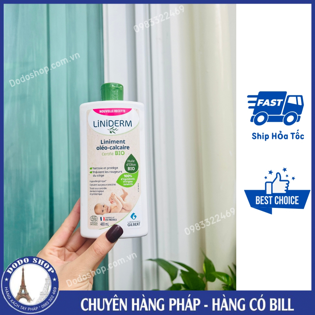 Kem thay bỉm Liniderm của Gilbert 480ml giúp mông khô thoáng, chống hăm, tiện lợi. Dung dịch thay bỉm liniment, liniderm_Dodoshop.com.vn