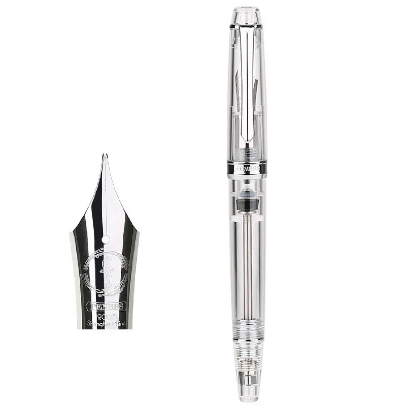 Penbbs nhựa 268 chân không điền đầy đủ trong suốt cây bút Iridium EFFM Nib viết quà tặng bút văn phòng phẩm văn phòng phẩm