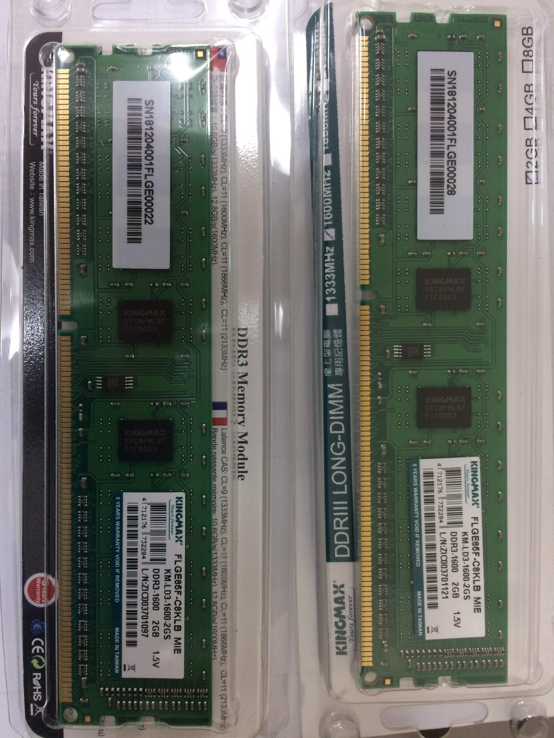 Ram PC DDR3 2GB Bus 1333/1600 Mhz