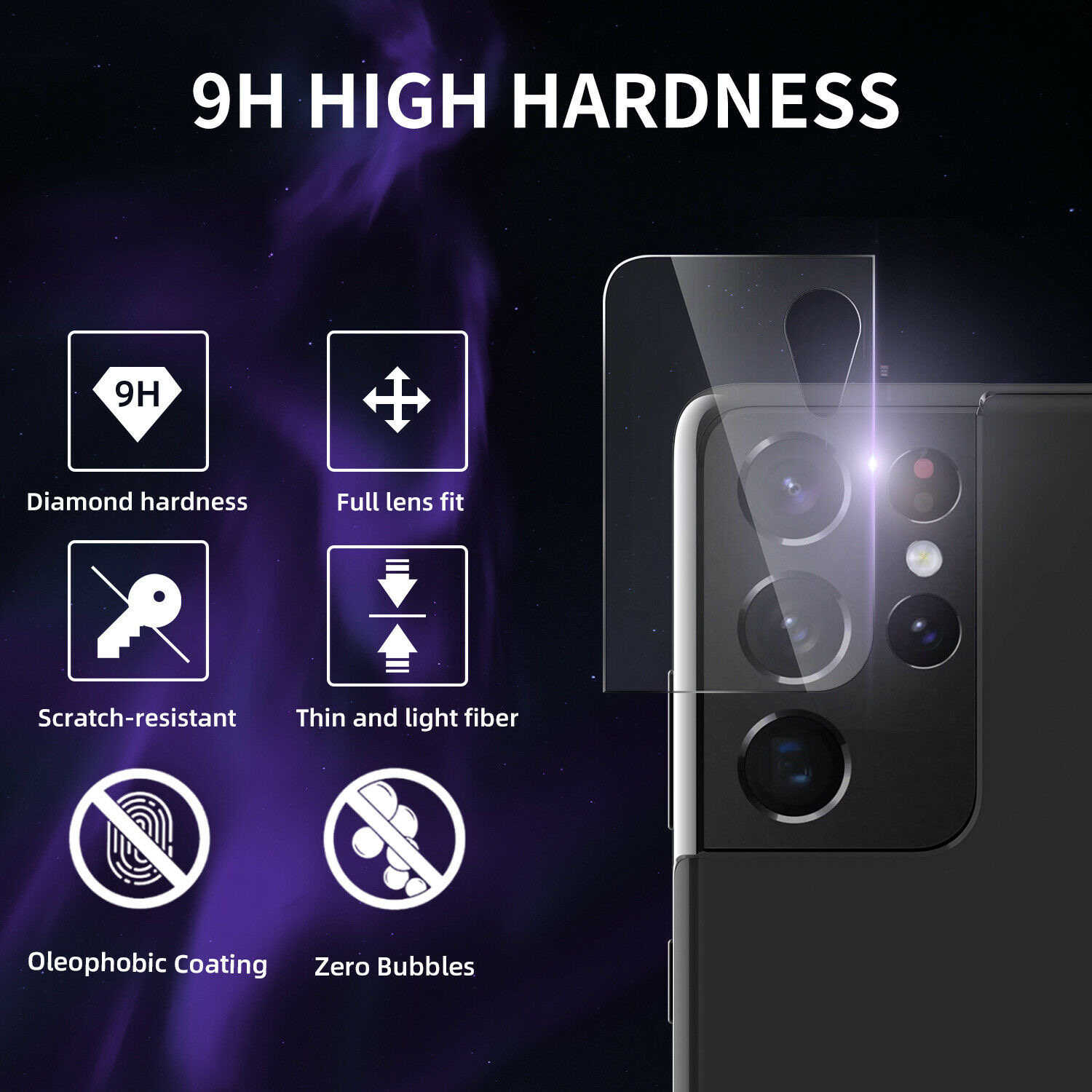 [Clover 2020] Kính cường lực camera cho Galaxy S21 Ultra, S21 Plus