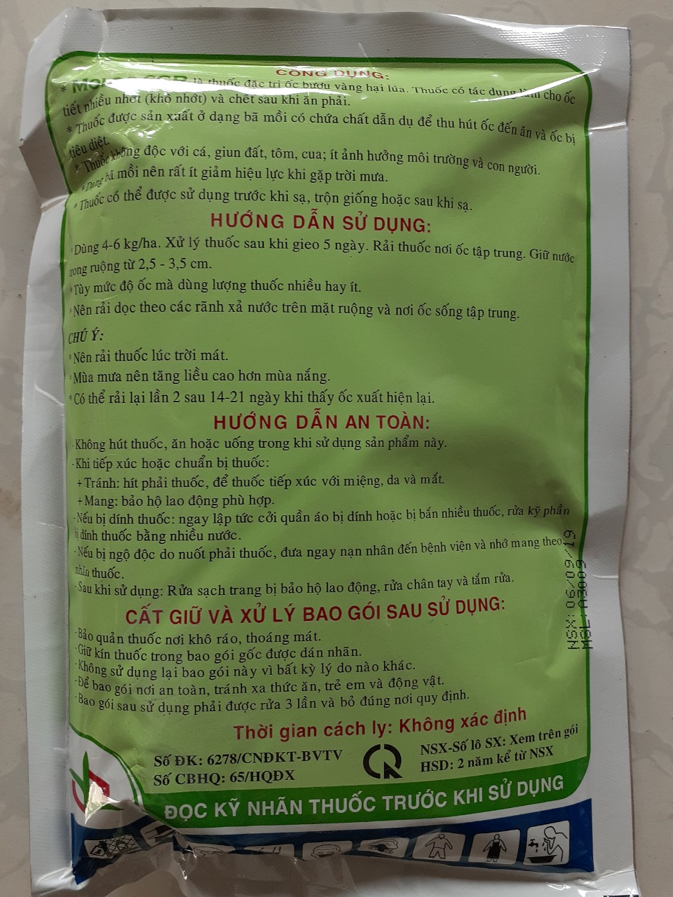 Thuốc trừ ốc MOI OC 6GR - Gói 400gr