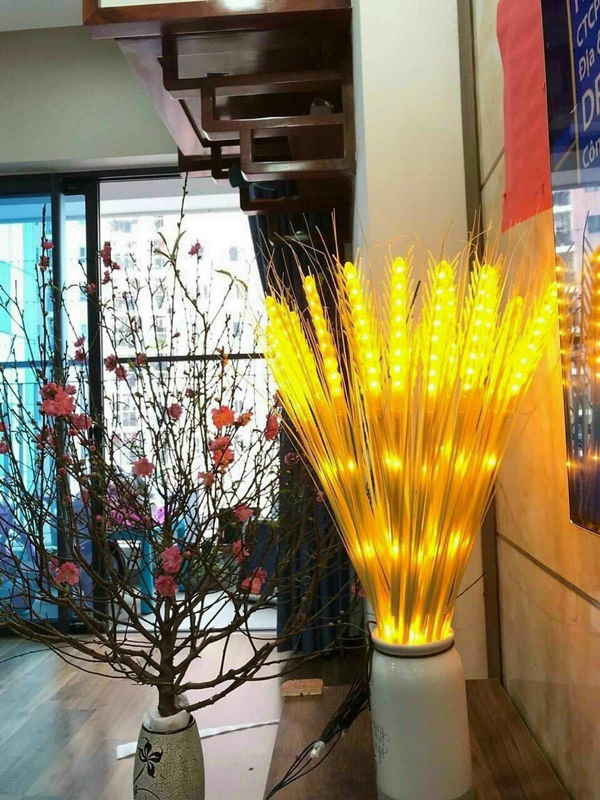 COMBO 10 CÂY BÔNG LÚA ĐÈN LED - THẦN TÀI - MAY MẮN
