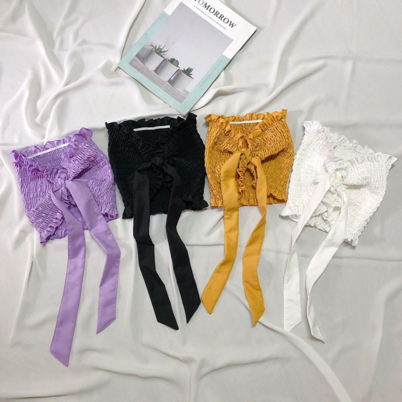 ÁO ỐNG NỮ ÁO ỐNG CỘT NƠ MẶC ĐƯỢC 3 KIỂU