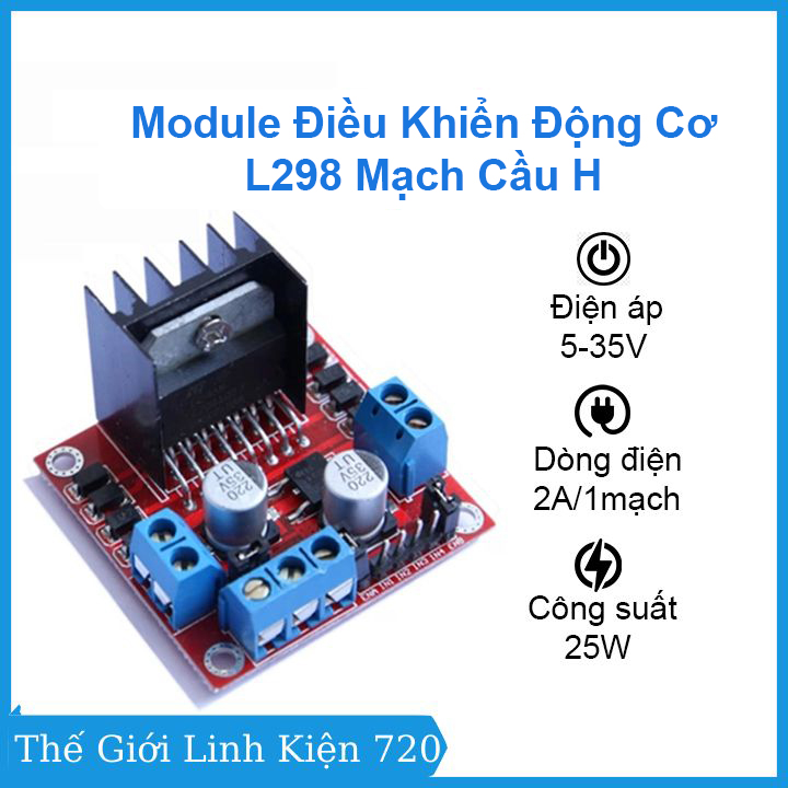 Module L298 mạch cầu H điều khiển động cơ DC
