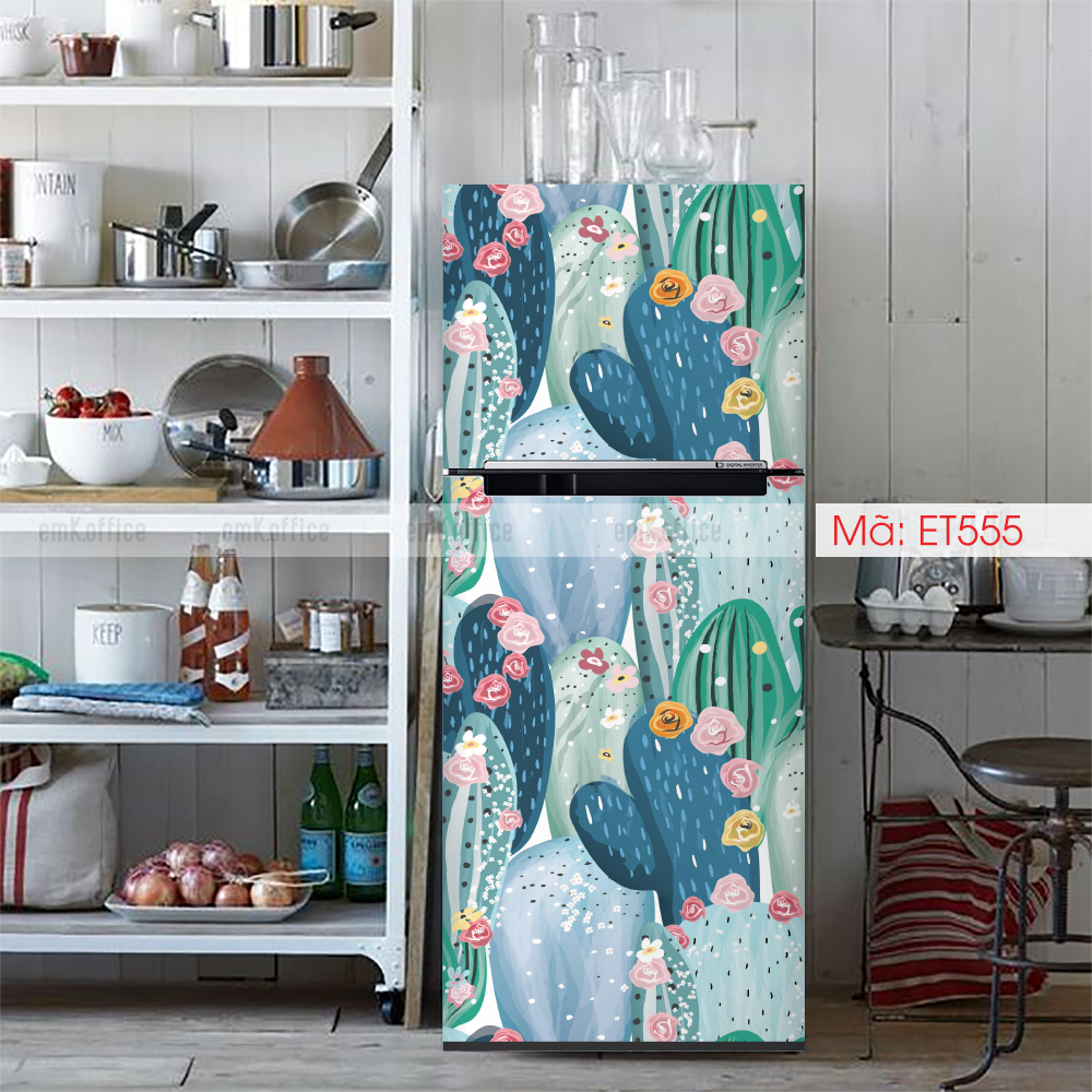 Decal dán tủ lạnh, miếng dán tủ lạnh mẫu cute - BO110