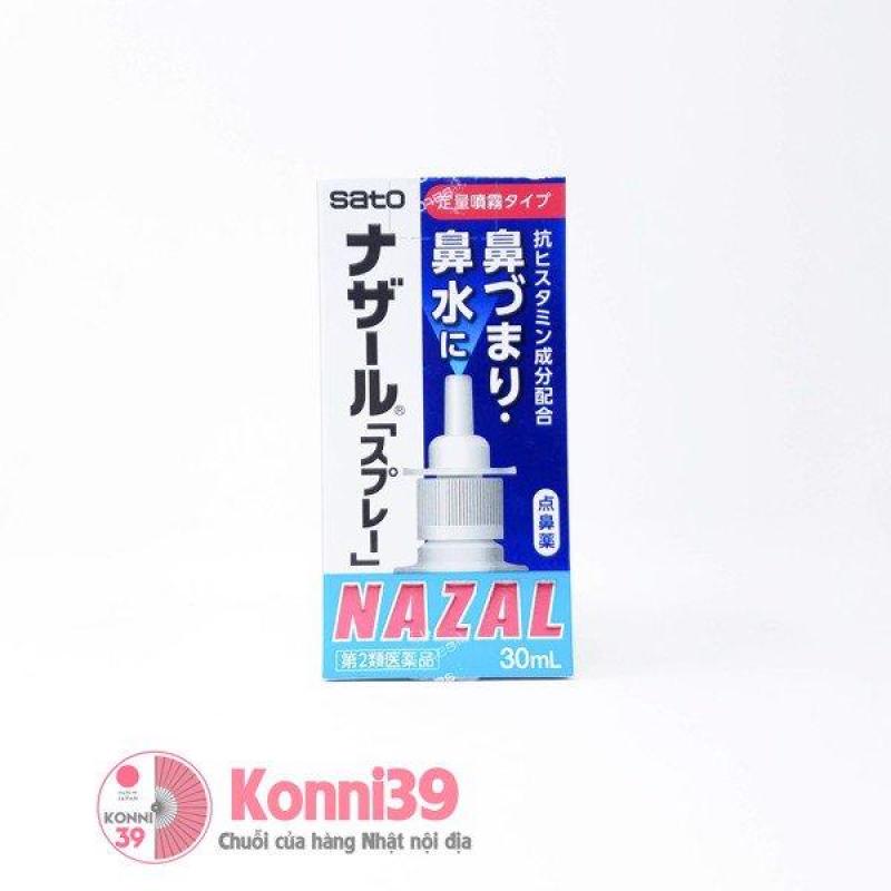 Thuốc trị nghẹt mụi, sổ mũi Sato Nazal của Nhật ( dạng xịt - 30ml ) - Hàng Nội Địa Nhật, loại hương mát tự nhiên, dùng được cho trẻ trên 7 tuổi cao cấp