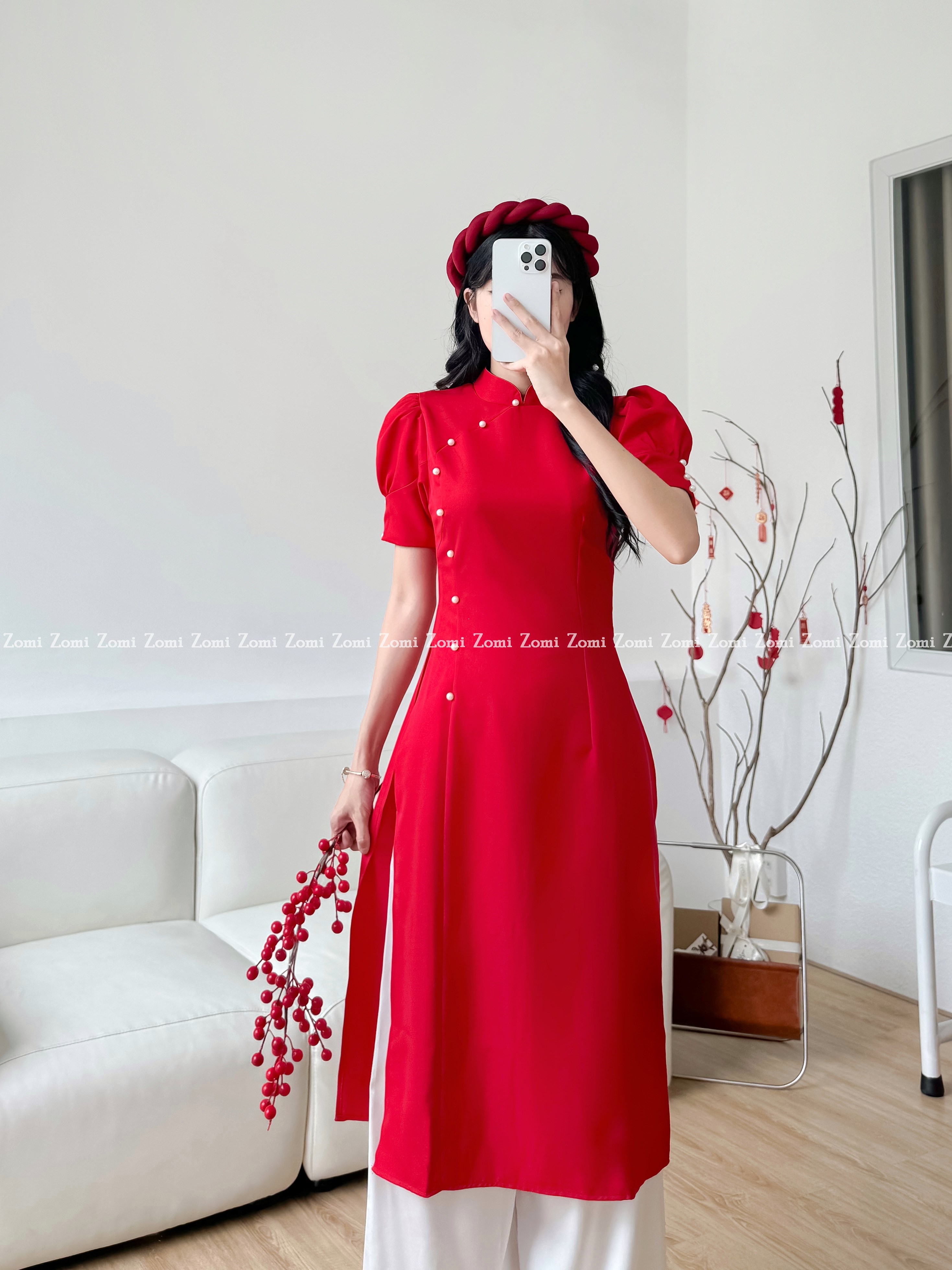 Set áo dài cách tân đính ngọc