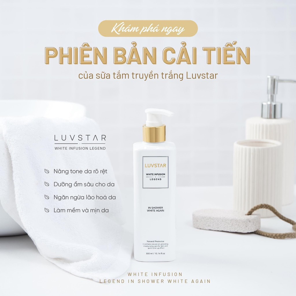 Sữa tắm & sữa dưỡng thể trắng da luvstar body tone up
