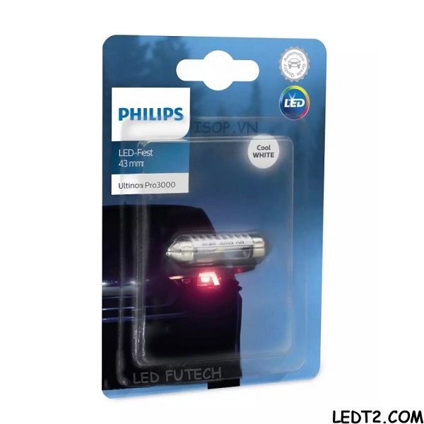[LEDT2 ISOP] Đèn trần Festoon Philips Ultinon Pro3000 [Số lượng: 1 cái] [Bảo hành 5 năm]
