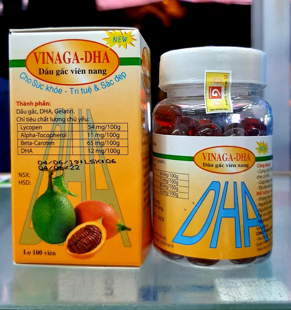 [HCM]Dầu gấc Vinaga lọ 100 viên