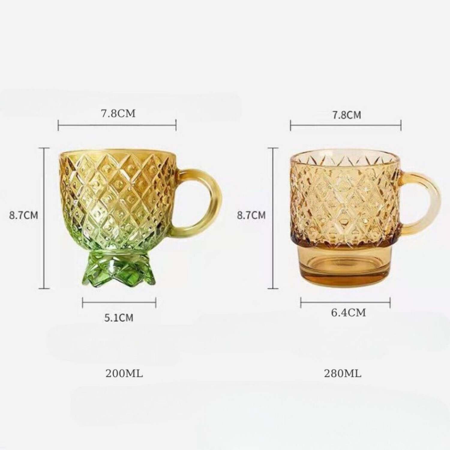 Bộ bình ly thuỷ tinh hình quả dứa