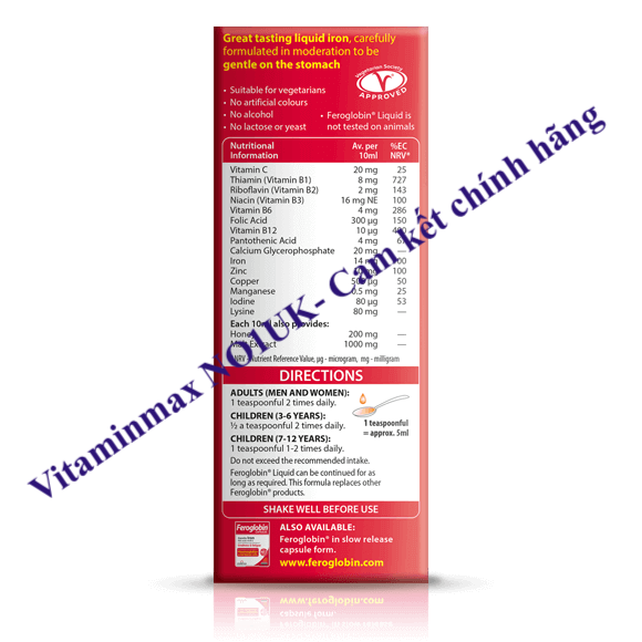 Thuốc bổ máu dạng lỏng - Feroglobin Liquid