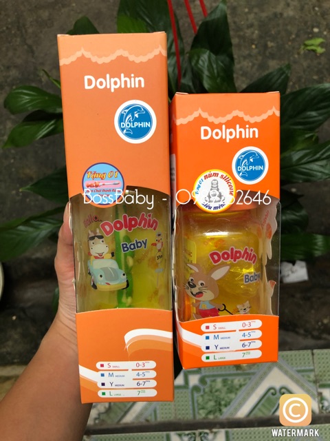 Bình Sữa Nasu Cổ Hẹp Cao Cấp Dolphin 120Ml/240Ml
