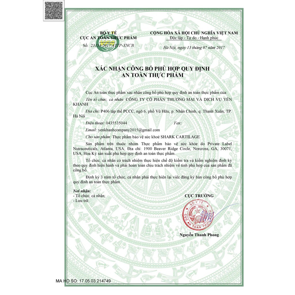 Sụn vi cá mập - Shark Cartilage (200 viên)