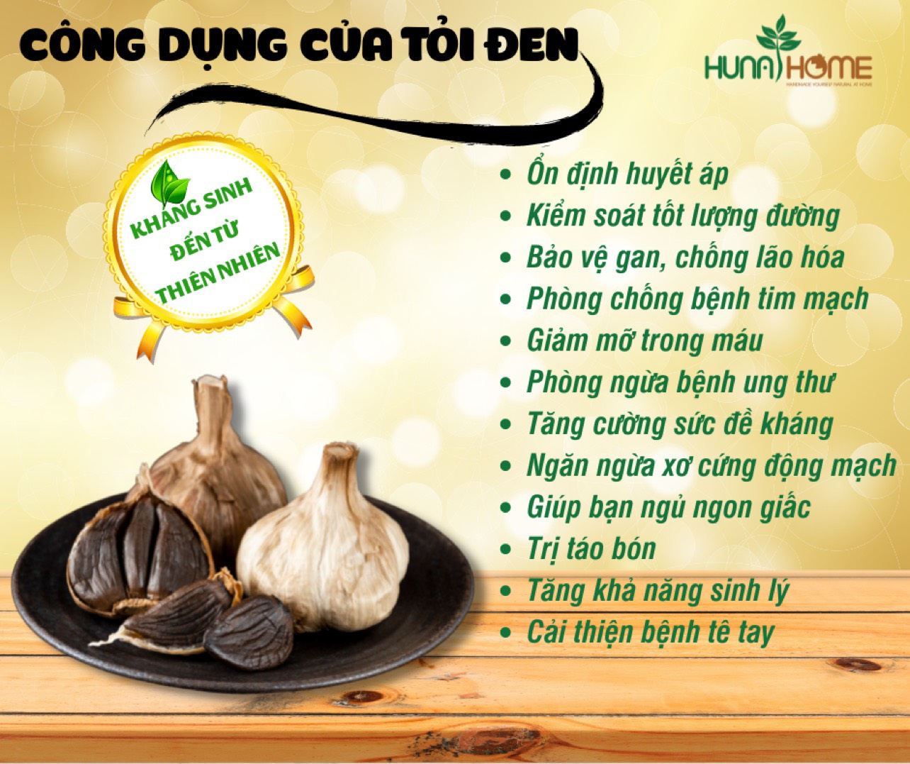 Tỏi đen cô đơn Huna home - (Hũ 500gram)