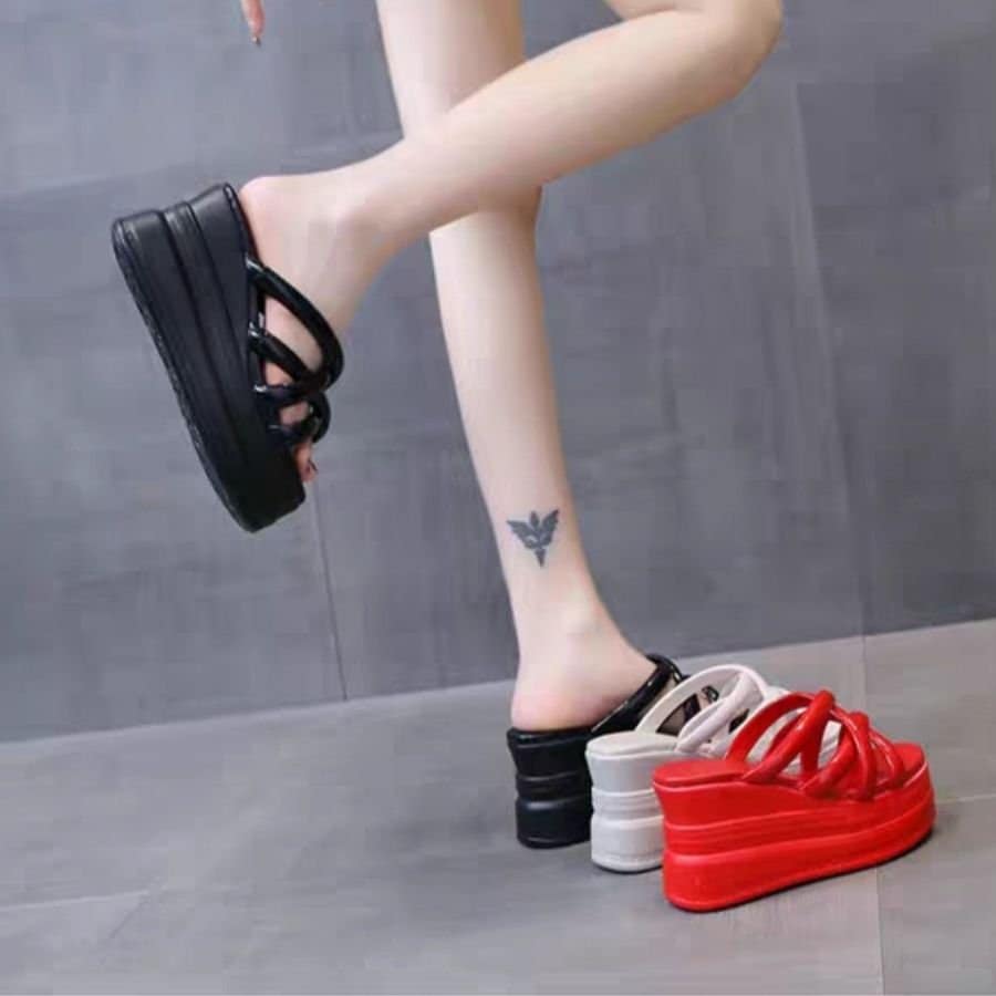 DÉP ĐẾ XUỒNG QUAI ĐAN CHÉO DA BÓNG CAO CẤP