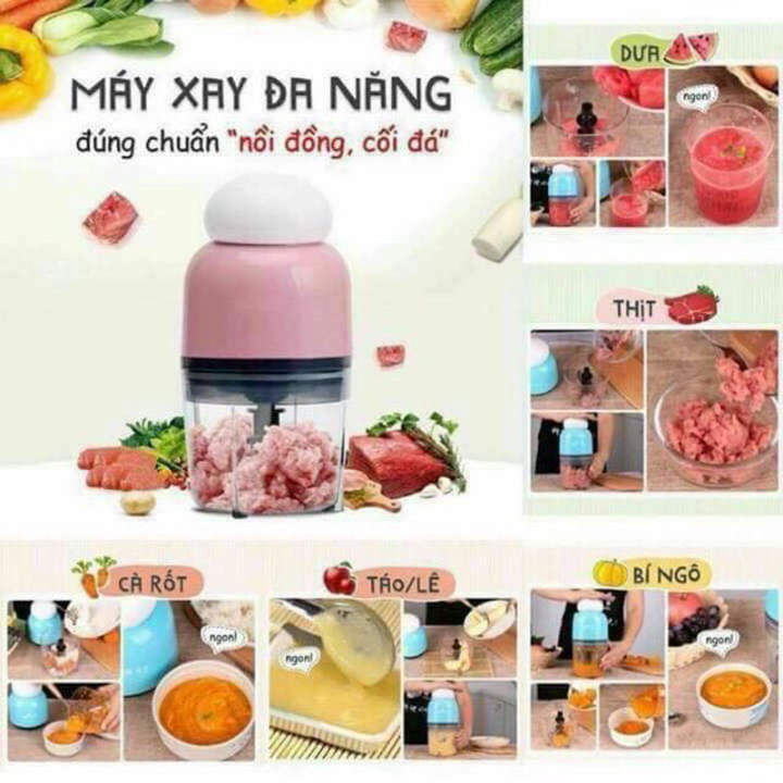 [MUA NGAY] Máy xay đa năng  OSAKA nắp trắng , xay hoa quả, thịt, xay đá , 2 lưỡi dao sắc bén, dễ dàng rửa sạch sau khi dùng