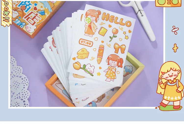Hộp 50 Tấm Sticker trang trí dễ thương