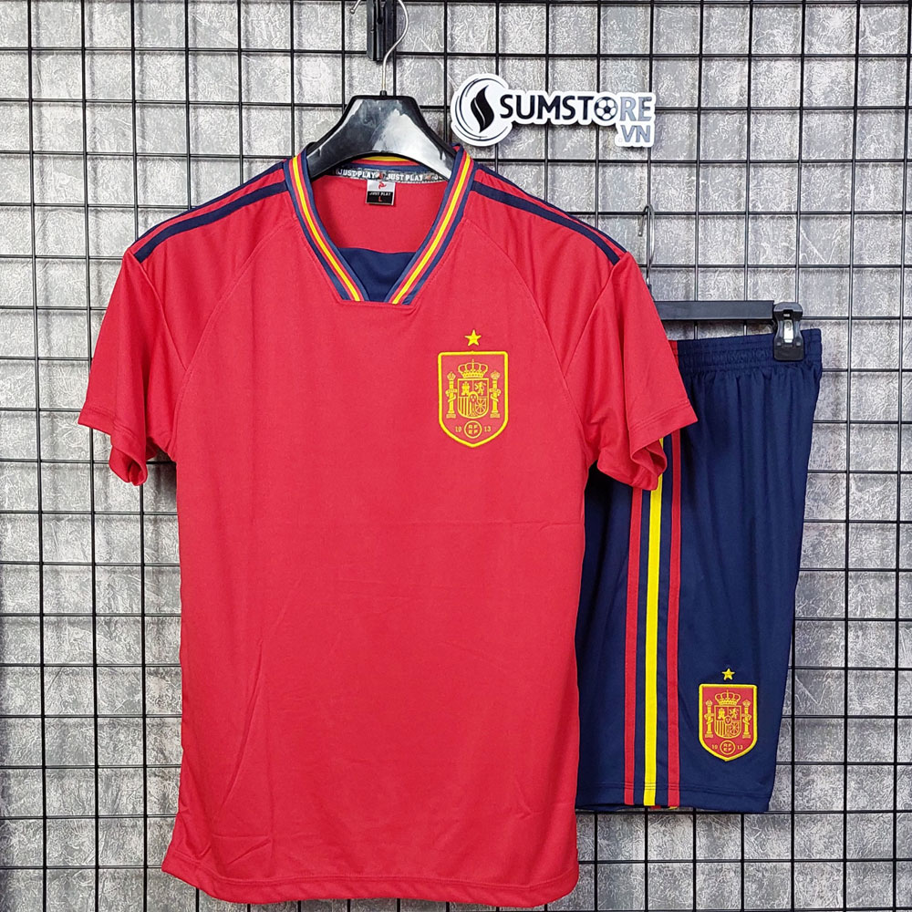 [HCM]Áo Thể Thao Bóng Đá Đội Tuyển Tây Ban Nha Đỏ - Bộ Đồ Đá Banh 2022