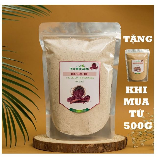 Bột đậu đỏ nguyên chất handmade gói 500g (tặng 1 gói cám gạo khi mua từ 500g)