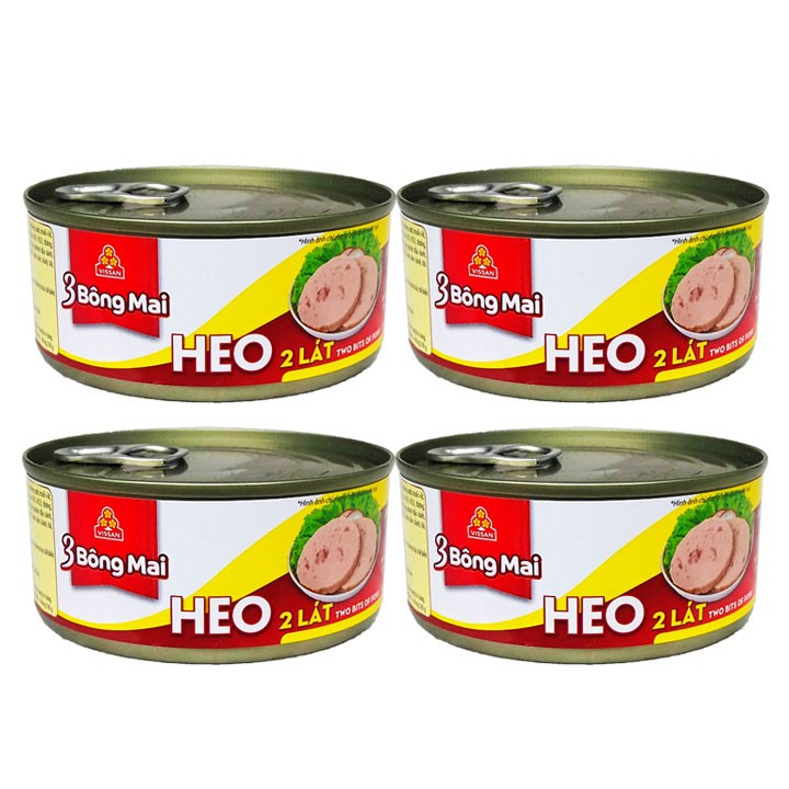 Combo 4 heo 2 lát 3 bông mai vissan hộp 150g date 2027