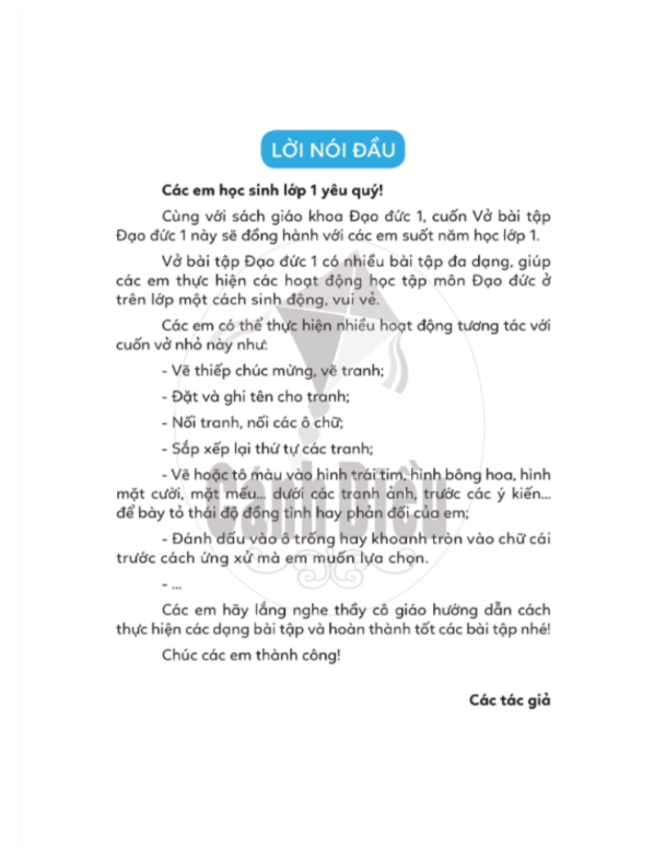 Vở Bài Tập Đạo Đức lớp 1 - Cánh Diều