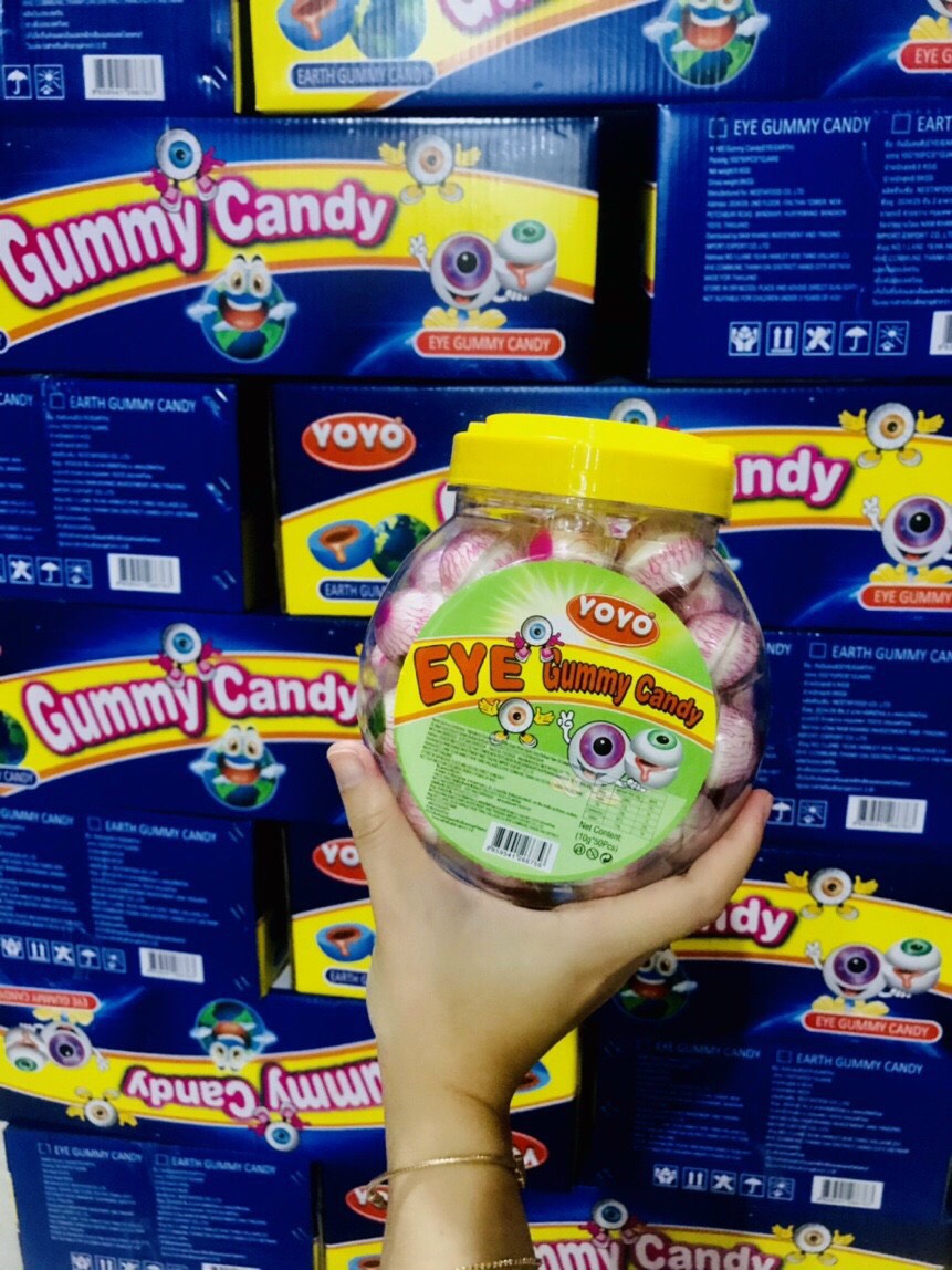 lẻ 1 viên kẹo dẻo có nhân siro gummy candy nhiều hình halloween thái lan 8