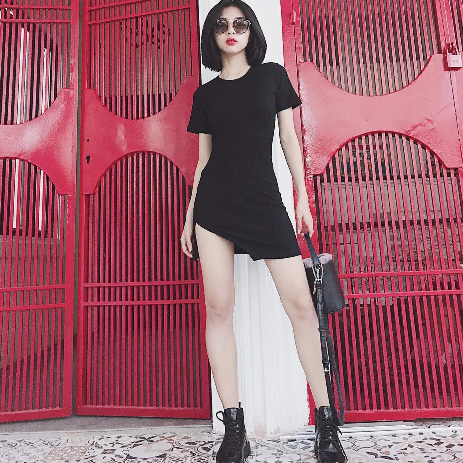 [HCM]Đầm body con xẻ đùi ( kèm ảnh thật )