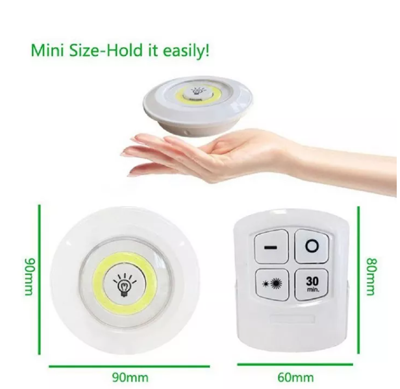 Bộ 3 đèn led cảm ứng hồng ngoại siêu sáng thông minh dán tường tiện lợi gắn Tủ quần áo Tủ bếp.... + Tặng kèm điều khiển có hẹn giờ
