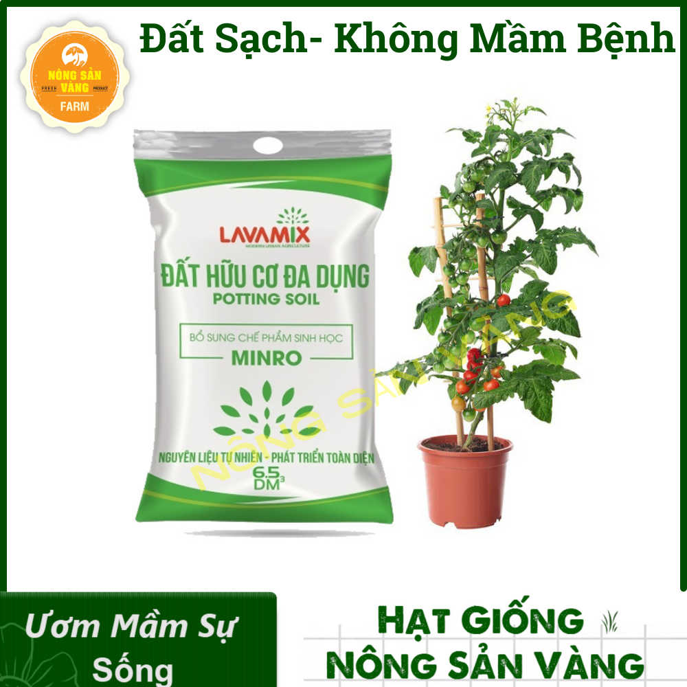 Đất sạch LAVAMIX 6.5 dm3, Đất hữu cơ đa dụng - Nông Sản Vàng