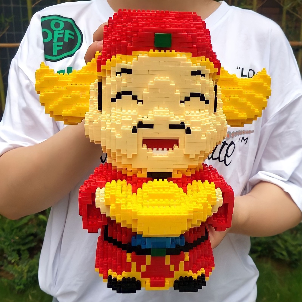 Mô hình lắp ráp lego thần tài khổng lồ, lego thần tài mini đáng yêu đón tài lộc quà tặng, trang trí