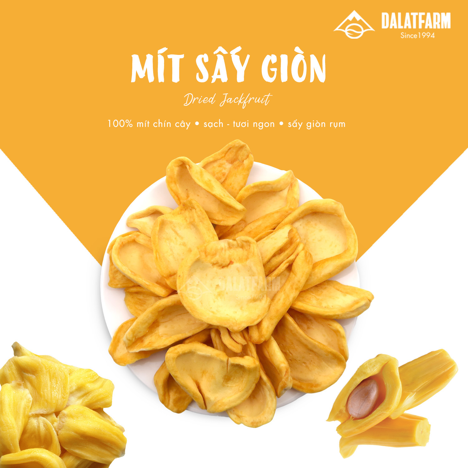 Mít Sấy Giòn DalatFarm - Túi 200g