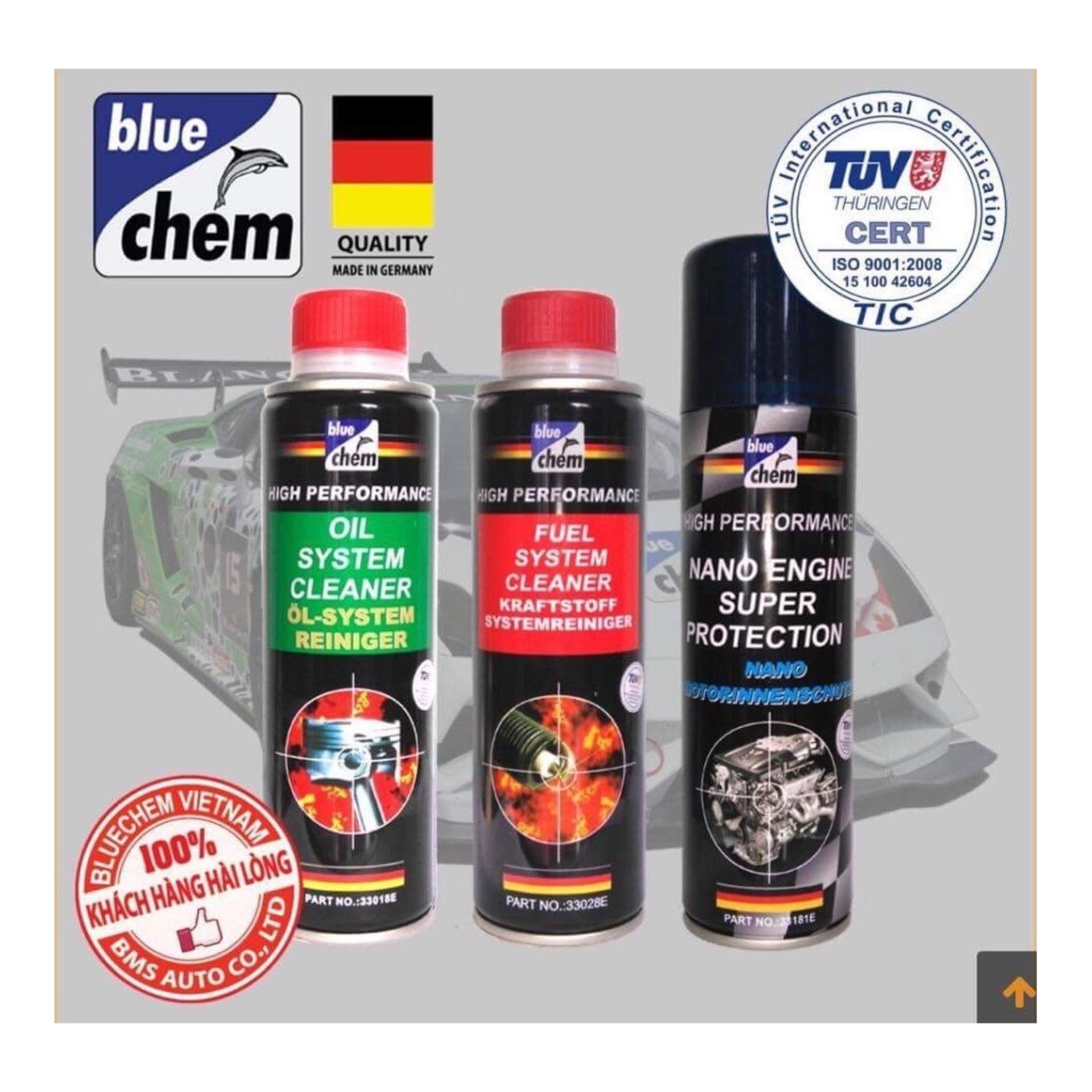 Bộ 3 sản phẩm bảo vệ động cơ xe ô tô xăng Bluechem