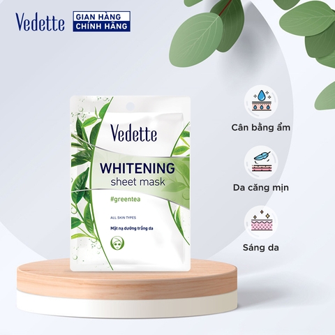 Mặt nạ giấy trắng da Vedette Trà Xanh 22ml (TPM018)