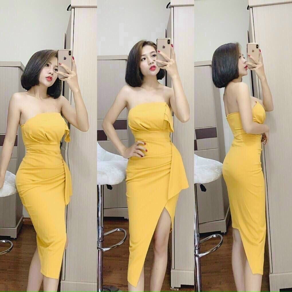 [HCM]Đầm cúp ngực xếp ly ( có mút ngực)