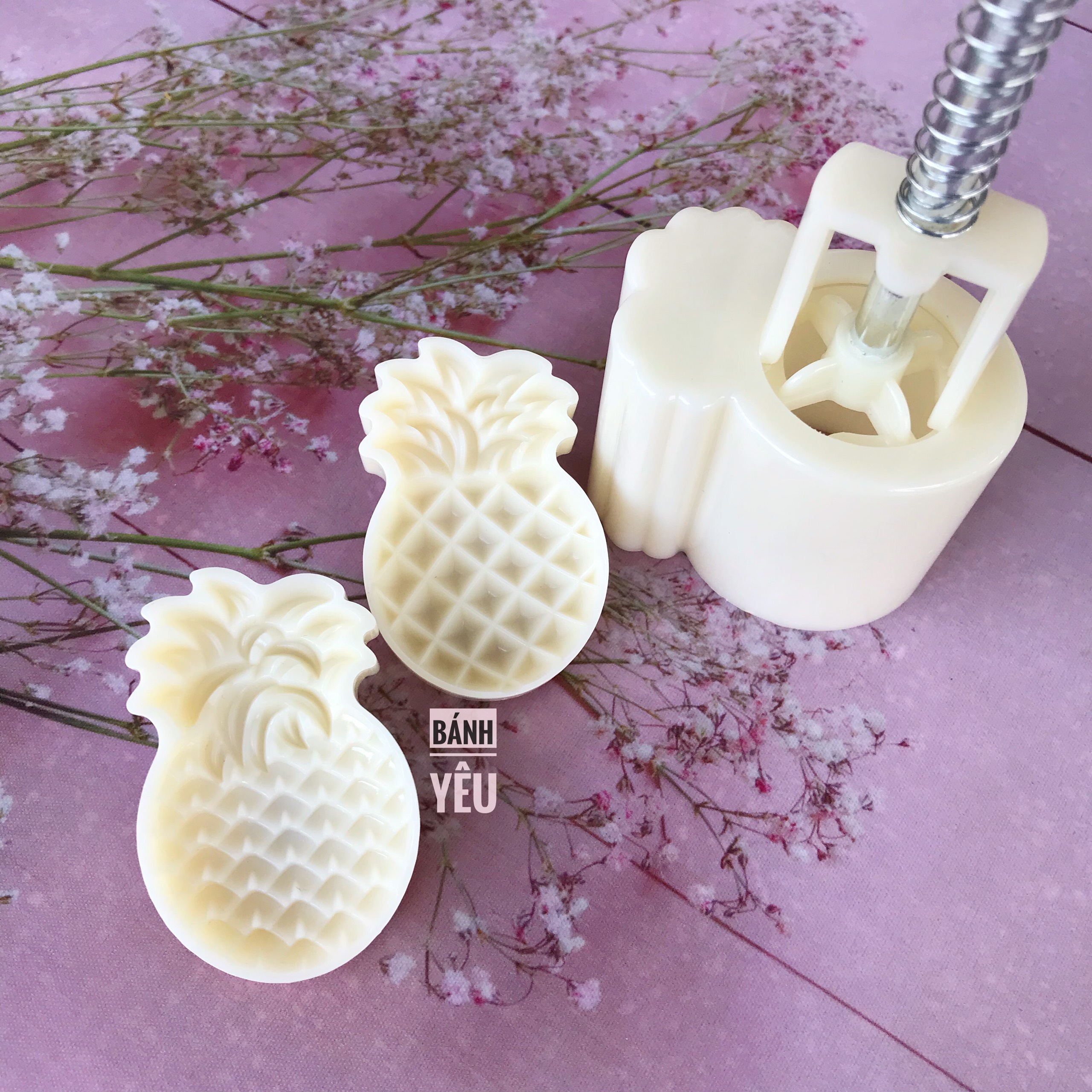 Khuôn Nhấn Bánh Dứa Lò Xo 2 Mặt